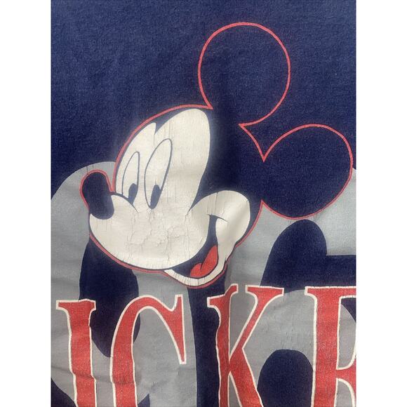 Vintage Disney Shirt Men's Large Blue Mickey Unlimited Graphic T-Shirt One Size - Picture 2 of 7